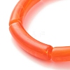 Imitation Gemstone Acrylic Curved Tube Beaded Stretch Bracelet BJEW-JB07965-6