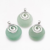 Natural Green Aventurine Pendants KK-F751-D08-1