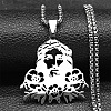 201 Stainless Steel Religion Jesus Pendant Necklaces NJEW-H065-01P-1