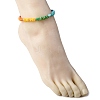 Dyed Natural Freshwater Shell Nuggets Beaded Chakra Anklets AJEW-AN00745-3