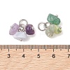 5Pcs Natural & Synthetic Mixed Gemstone Pendants PALLOY-JF05353-01-4