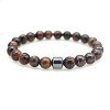 Natural Tiger Eye Round Beaded Stretch Bracelets for Men Women FS-WG77712-11-1