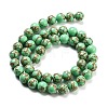 Synthetic Gold Line Turquoise Beads Strands G-H026-01C-03-2