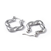 Non-Tarnish 304 Stainless Steel Flower Hoop Earrings for Women EJEW-I284-13P-2