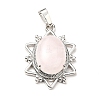 Natural Rose Quartz Pendants G-B033-03P-21-2