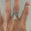 Tree of Life Brass Finger Rings FIND-PW0020-05AS-5