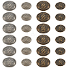 24Pcs 4 Styles 4-Hole Brass Buttons BUTT-LP0001-07-1