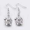 304 Stainless Steel Dangle Earrings EJEW-F153-10AS-1