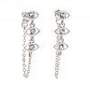 Crystal Rhinestone Horse Eye Hanging Chain Dangle Stud Earrings EJEW-A078-01P-1