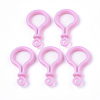 Opaque Solid Color Bulb Shaped Plastic Push Gate Snap Keychain Clasp Findings LS-KY-T021-01J-1