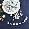 20Pcs Luminous Cube Letter Silicone Beads 12x12x12mm Square Dice Alphabet Beads with 2mm Hole Spacer Loose Letter Beads for Bracelet Necklace Jewelry Making JX437B-1