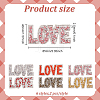 12Pcs 6 Colors Valentine's Day Theme Word LOVE Hotfix Rhinestone PATC-FG0001-69-2