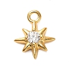 925 Sterling Silver Clear Cubic Zirconia 8-Pointed Star Charms STER-U009-06G-01-1