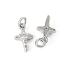SHEGRACE Brass Micro Pave Clear Cubic Zirconia Pendants XGRQ2O696-453P-2