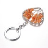 Heart with Tree Brass Red Agate Keychain KEYC-JKC00042-03-3