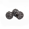 CZ Brass Micro Pave Grade AAA Clear Color Cubic Zirconia Round Beads LS-KK-O065-6mm-05B-NR-2