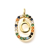 Brass Micro Pave Cubic Zirconia Pendants ZIRC-P123-01G-O02-1