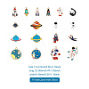 36Pcs 18 Styles Baking Paint Alloy Pendants FIND-CD0001-02-8