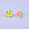 Printed Round Silicone Focal Beads SI-JX0056A-170-1
