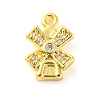 Brass Pave Clear Cubic Zirconia Charms KK-Z051-01G-02-1