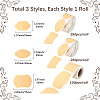 3 Rolls 3 Styles 600Pcs Kraft Paper Label Sticker DIY-BBC0002-68-2