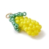 Glass Seed Beaded 3D Eggplant Pendants PALLOY-MZ00942-02-3