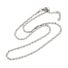 2.5MM 304 Stainless Steel Round Oval Link Chain Necklaces NJEW-M110-01P-2