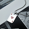 Stylish Stainless Steel Enamel Playing Card Pendant Necklaces for Women's Daily Wear OW0316-1-1