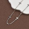304 Stainless Steel Link Chain Necklaces for Women Men NJEW-K292-01G-P-2