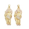 Religion Brass Micro Pave Clear Cubic Zirconia Pendants KK-N287-46G-G-01-1