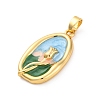 Brass Enamel Pendants KK-Z084-15G-02-2