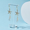 Starfish/Sea Stars 304 Stainless Steel Dangle Earring EJEW-TA00037-3