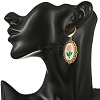 304 Stainless Steel & Cloth Embroidery Stud Dangle Earrings EJEW-JE07298-02-2
