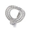 Oval 304 Stainless Steel Open Cuff Rings for Women RJEW-F174-05P-2