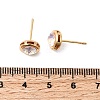 Brass Glass Stud Earrings EJEW-F391-05G-01-3