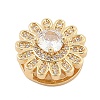 Brass Micro Pave Cubic Zirconia Slide Charms ZIRC-I068-12G-3