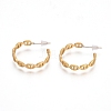 Semicircular Brass Stud Earrings EJEW-E196-08MG-1