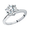 925 Sterling Silver with Cubic Zirconia Six-Claw Rings MI9567-1-1