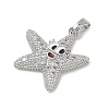 Brass Enamel & Clear Cubic Zirconia Pendants KK-G603-01P-03-2