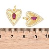 Brass Micro Pave Medium Violet Red Cubic Zirconia Pendants CU-CBAB3AD-09G-02-3