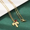 304 Stainless Steel Glass Drill Birth Stone Constellation Pendant Necklaces LS-STAS-D305-08G-A-1