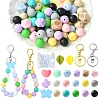 DIY Silicone Beaded Keychain Making Kit DIY-YW0008-62-1