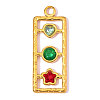 304 Stainless Steel Micro Pave Colorful Cubic Zirconia Pendants CU-OY002-23G-1