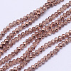 Faceted Rondelle Transparent Painted Glass Beads Strands X-DGLA-J001-C13-4mm-1