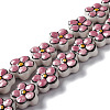 Handmade Porcelain Flower Beads Strands PORC-F003-01F-1