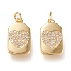 Brass Micro Pave Clear Cubic Zirconia Pendants ZIRC-K086-07G-1