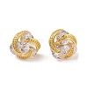 Rack Plating Brass Micro Pave Cubic Zirconia Stud Earrings EJEW-I304-04G-01-1