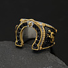 304 Stainless Steel Micro Pave Cubic Zirconia Finger Rings FS-WG5ACE0-02-1