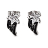 Star Wing 316 Surgical Stainless Steel Pave Clear Cubic Zirconia Stud Earrings for Women Men EJEW-Z050-01A-AS-1