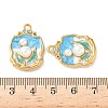 304 Stainless Steel Enamel Round Pendants STAS-I346-05G-02-3